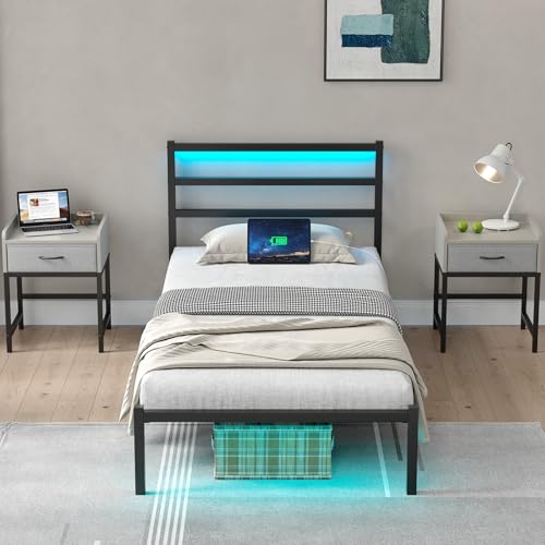 CollaredEagle Twin Size Bed Frame with Headboard